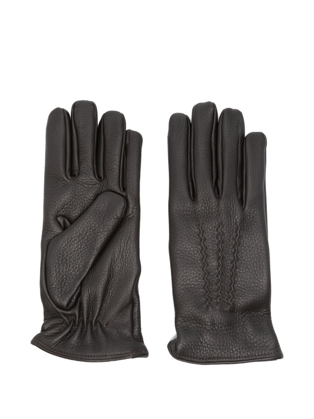 LARDINI Leather Cashmere-Lined Gloves