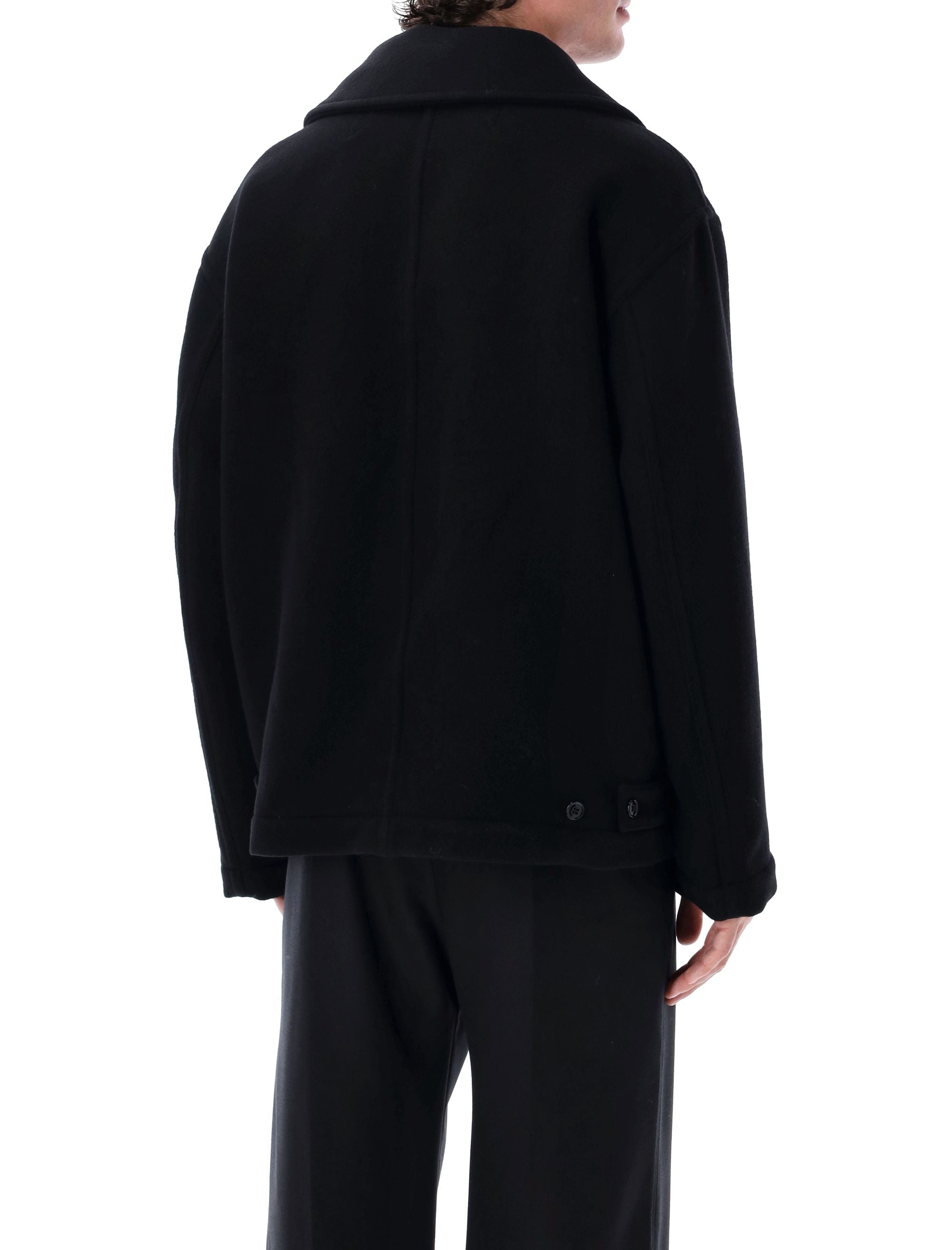 LEMAIRE Mini Boxy Peacoat in Double-Faced Wool