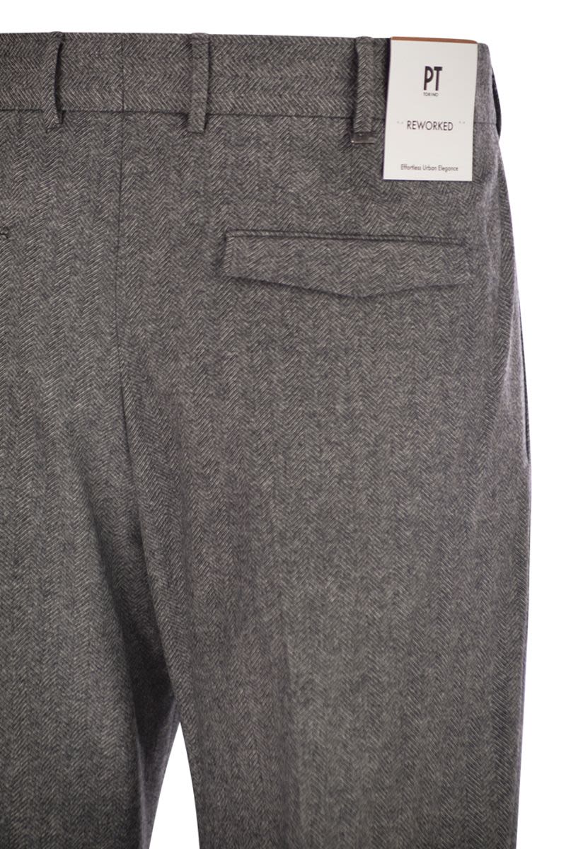 PT TORINO Men's Virgin Wool and Cashmere Trousers
