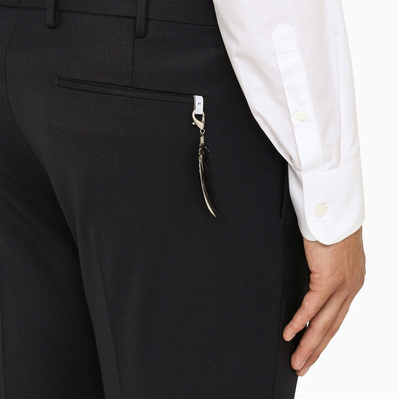 PT TORINO Slim Fit Virgin Wool Flat-Bellied Trousers