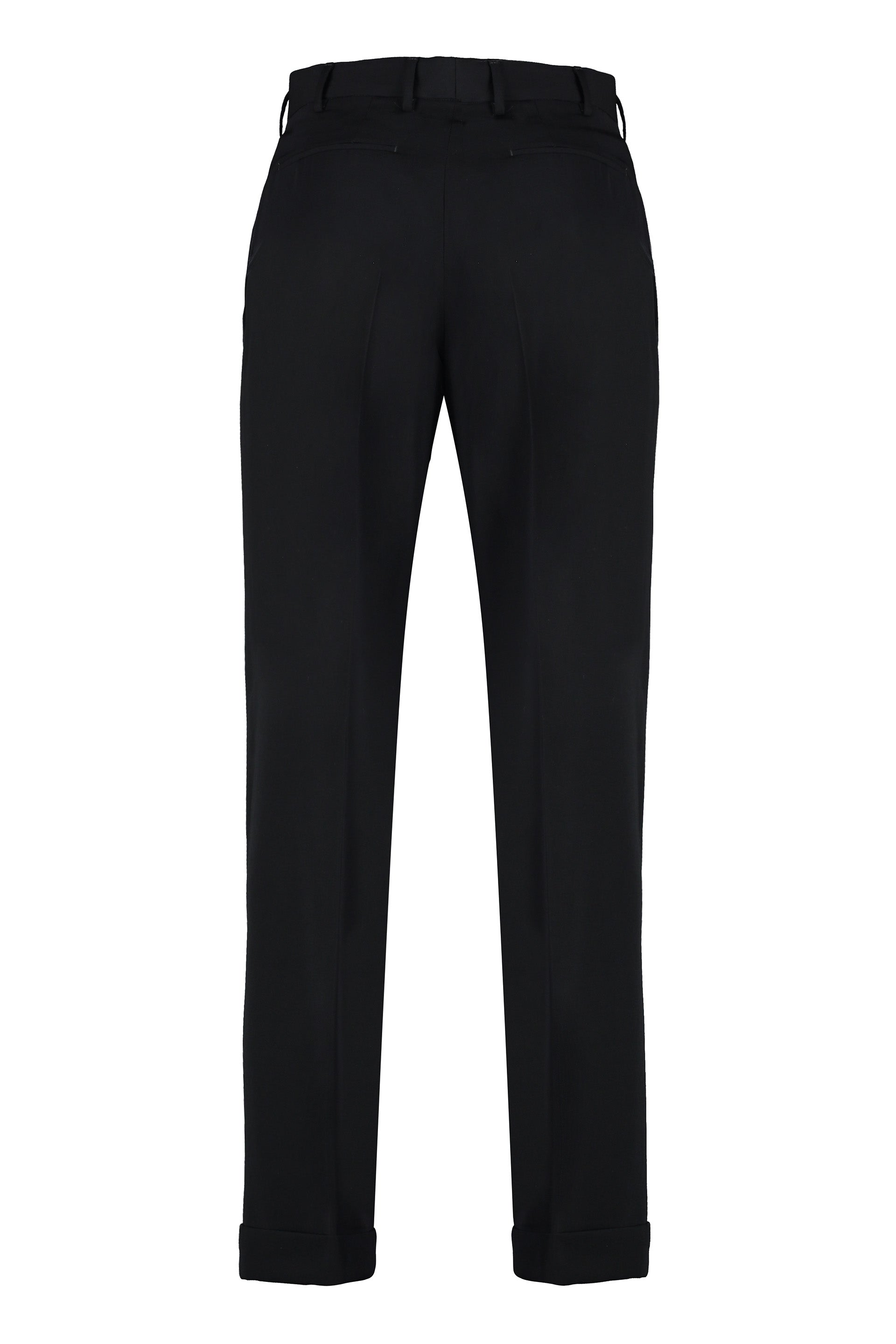 PT01 Men's Virgin Wool Trousers with Roll-Up Cuffs