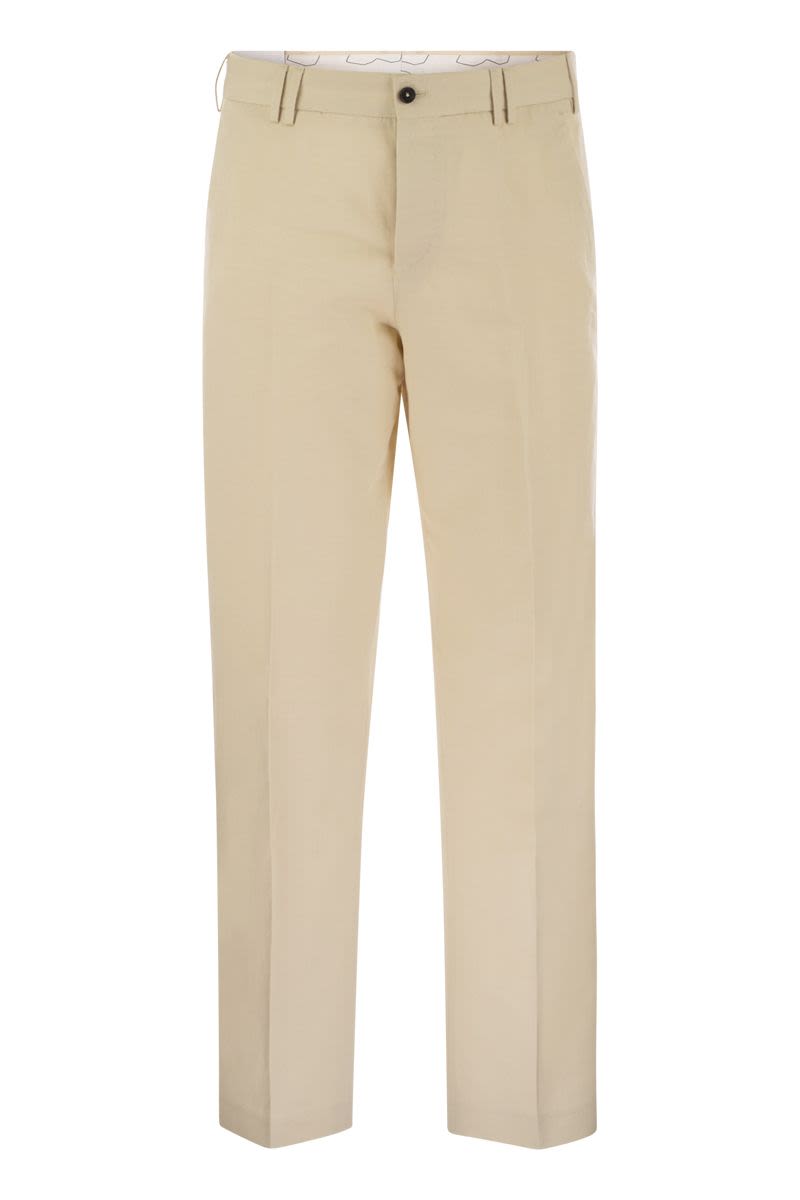 PT TORINO Men's Straight-Leg Cotton-Linen Trousers