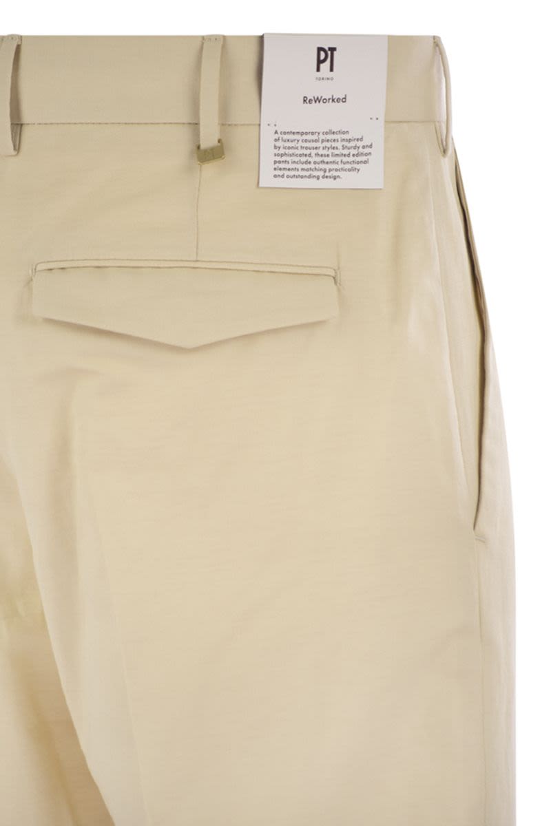 PT TORINO Men's Straight-Leg Cotton-Linen Trousers