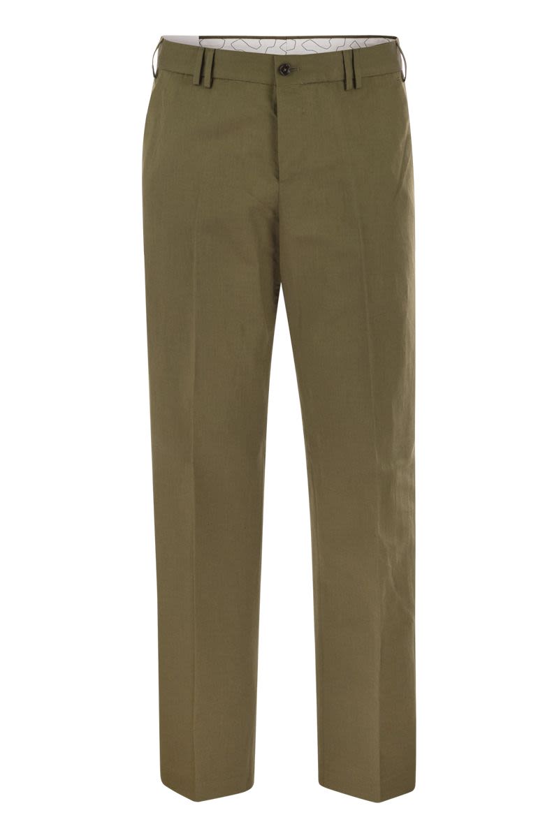 PT TORINO Cotton-Linen Straight-Leg Trousers for Men