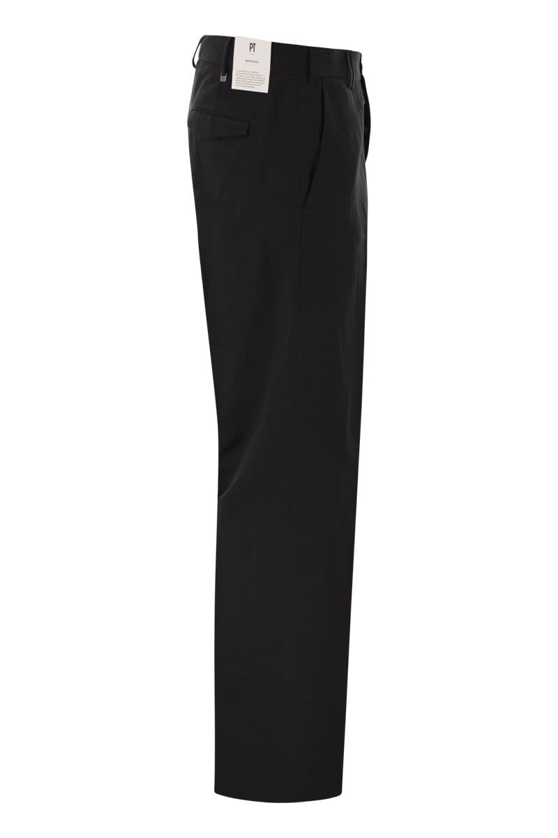 PT TORINO Straight-Leg Cotton Linen Trousers