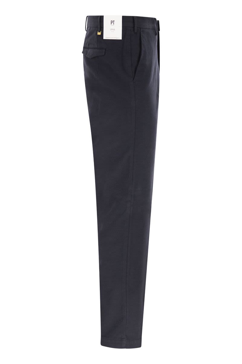 PT TORINO Masterfully Tailored Cotton and Cashmere Trousers