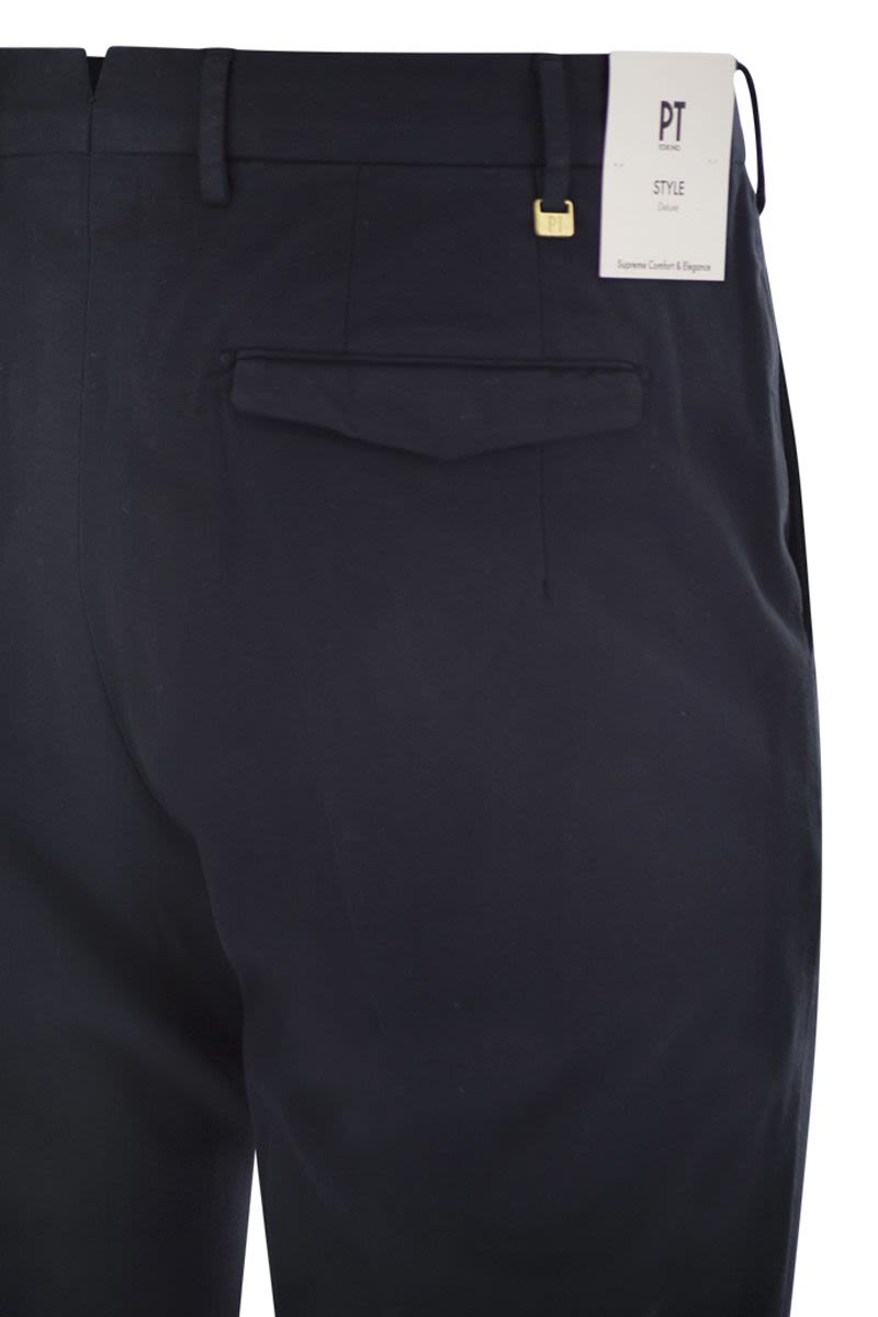 PT TORINO Masterfully Tailored Cotton and Cashmere Trousers
