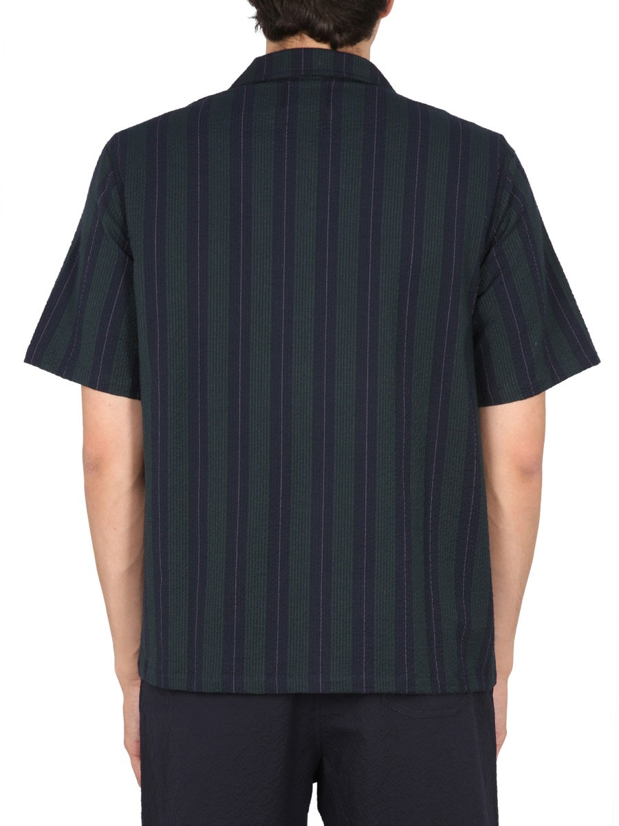 HOWLIN Men's Bowling Neck Button-Up Shirt