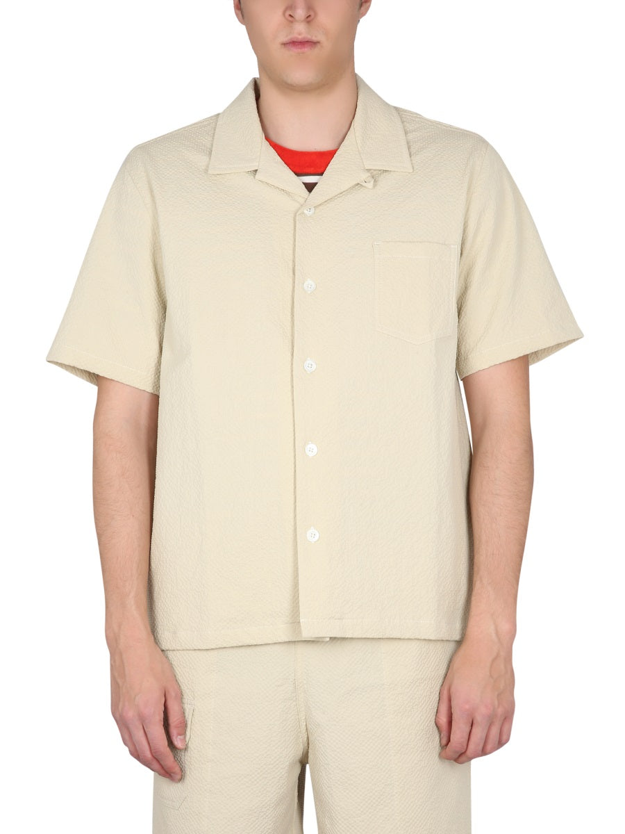 HOWLIN Men's Mini Cocktail Bowling Neck Button Shirt