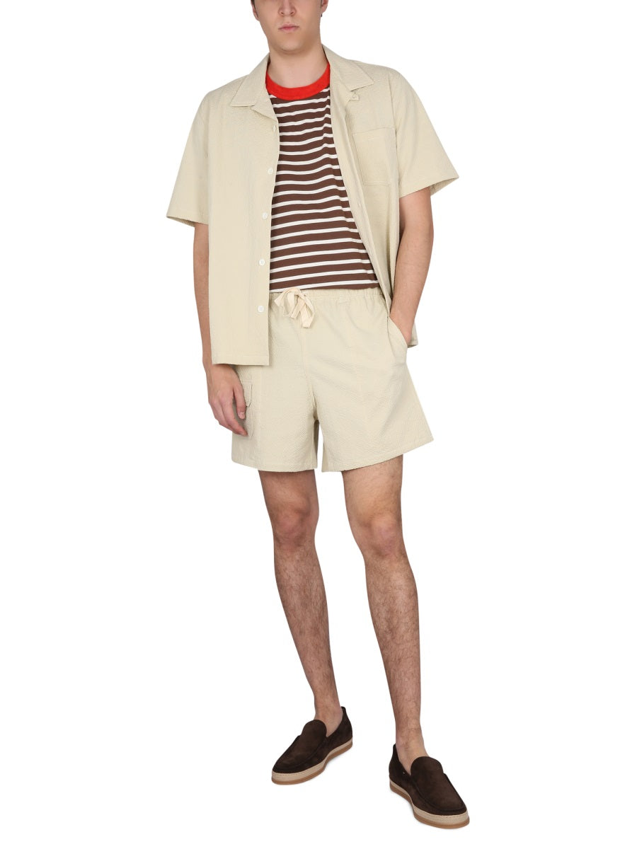 HOWLIN Men's Mini Cocktail Bowling Neck Button Shirt