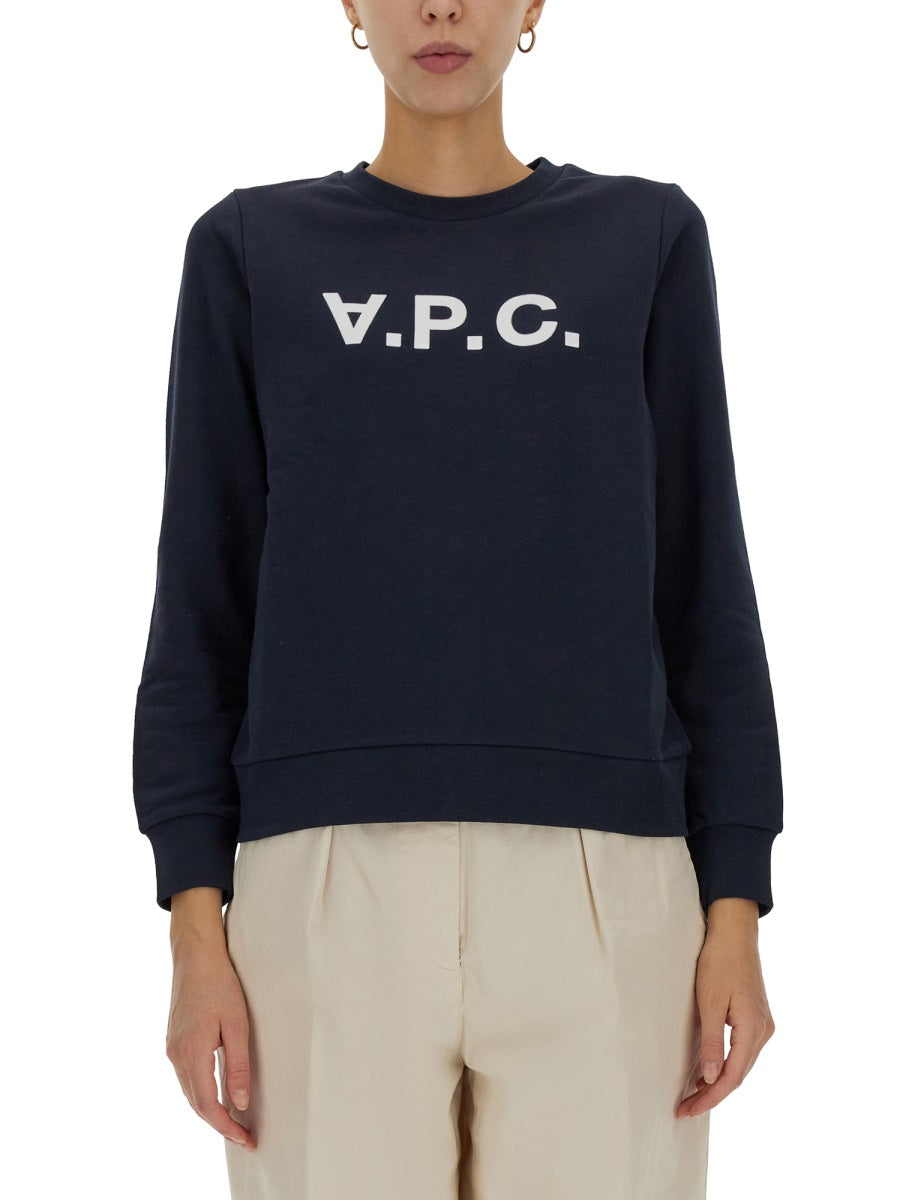 A.P.C. Live Sweatshirt with Crossbar Flocked Logo - Women's