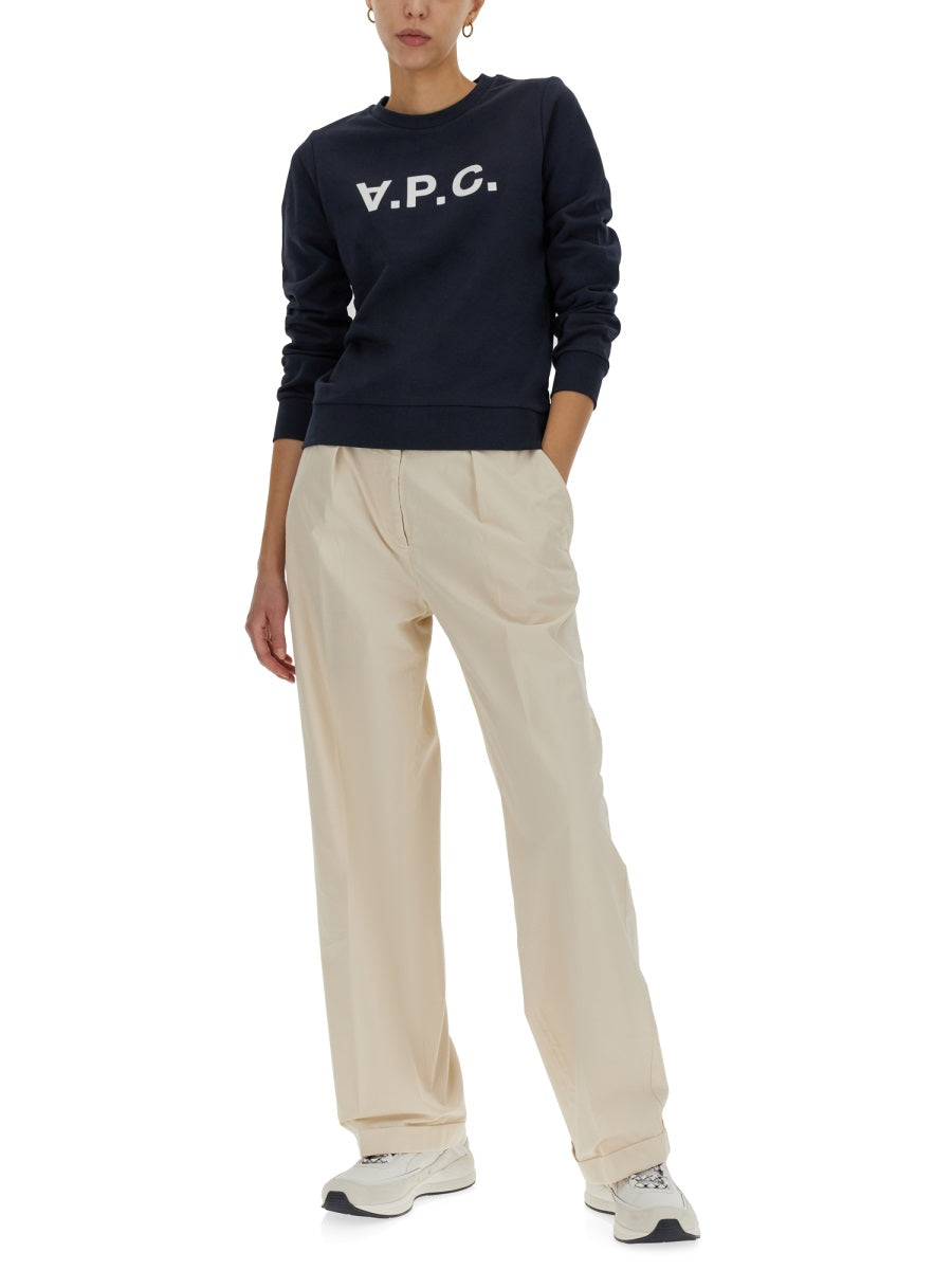 A.P.C. Live Sweatshirt with Crossbar Flocked Logo - Women's