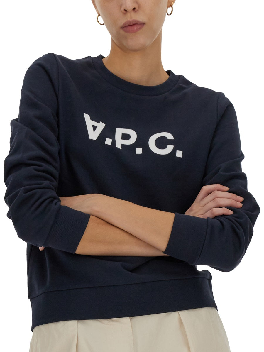 A.P.C. Live Sweatshirt with Crossbar Flocked Logo - Women's