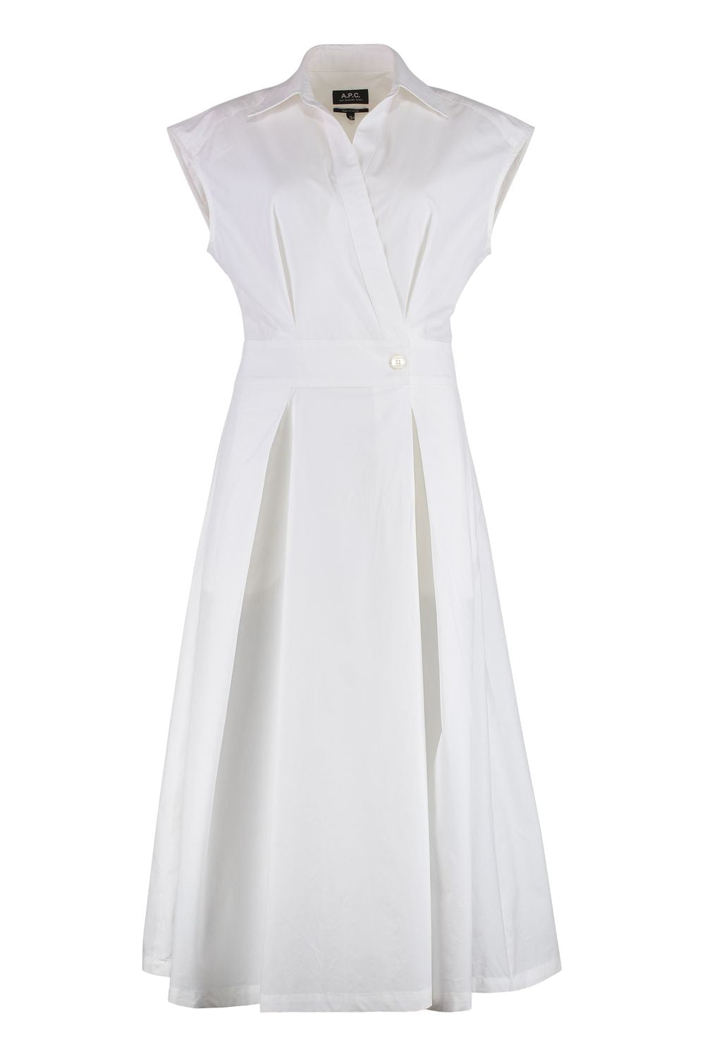 A.P.C. Cotton Poplin Shirtdress with Flared Hem - Women’s SS25