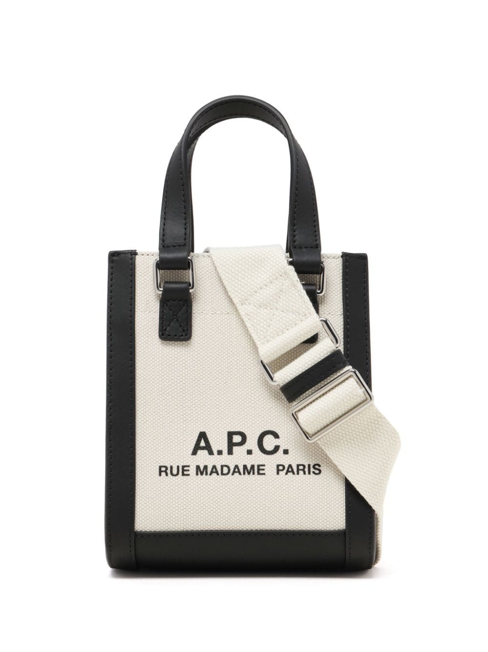 A.P.C. Two-Tone Canvas and Leather Mini Handbag