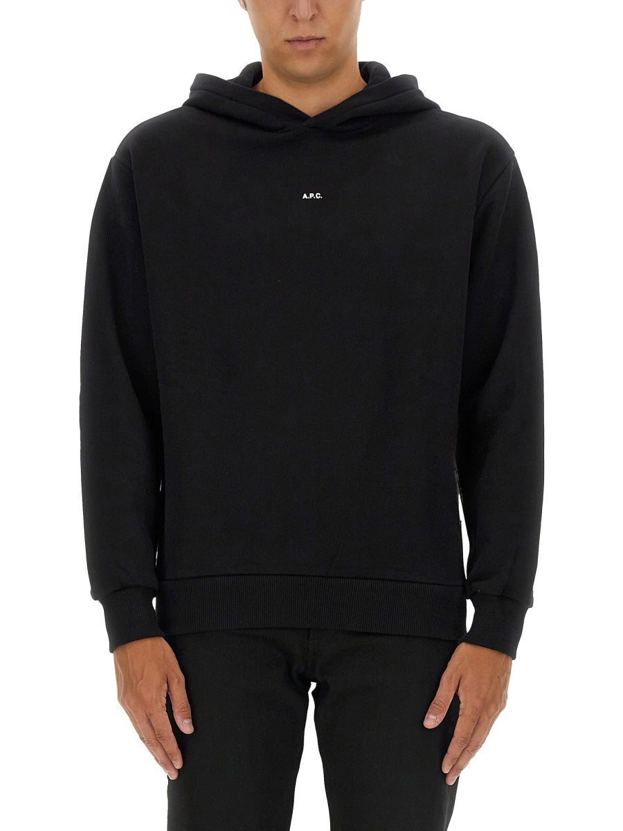 A.P.C. Men's Regular Fit Sweatshirt with Micro Logo - Size L