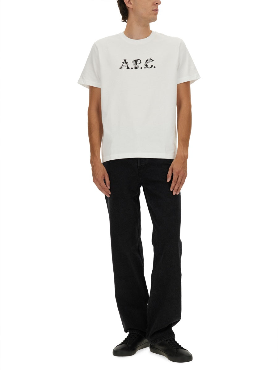 A.P.C. Logo-Print Organic Cotton Hugo T-Shirt for Women