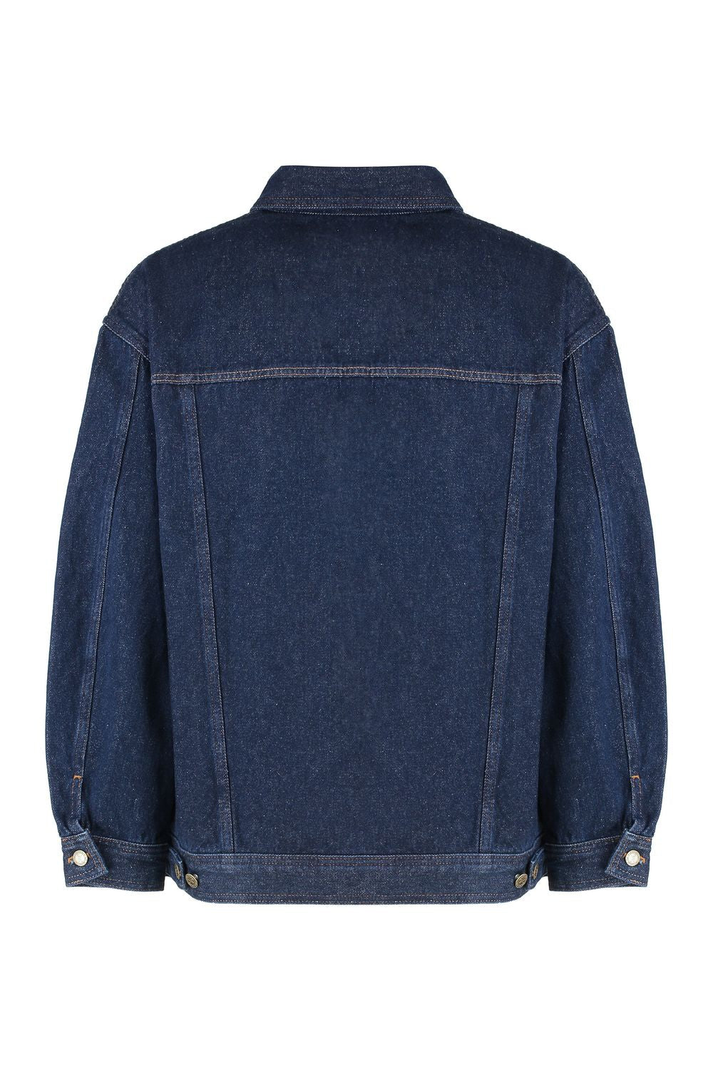 A.P.C. Men's Denim Jacket with Two Buttoned Front Flap Pockets