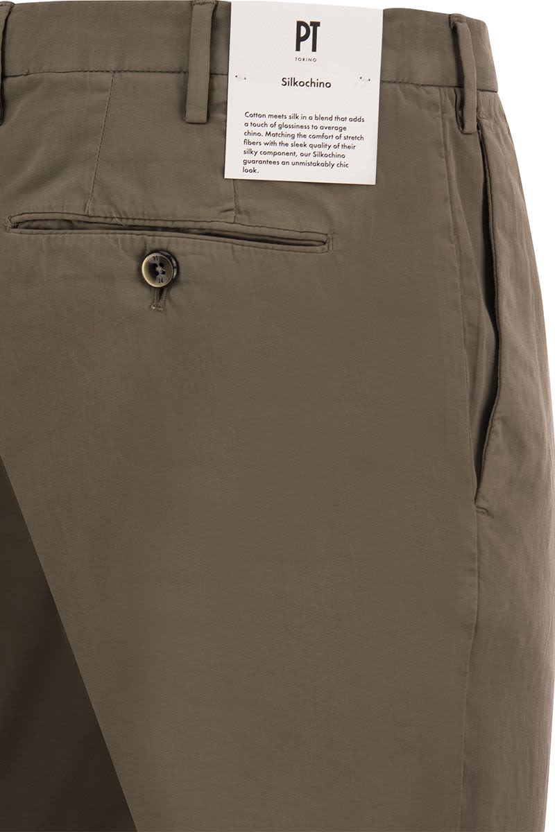 PT01 Superslim Trousers in Cotton and Silk