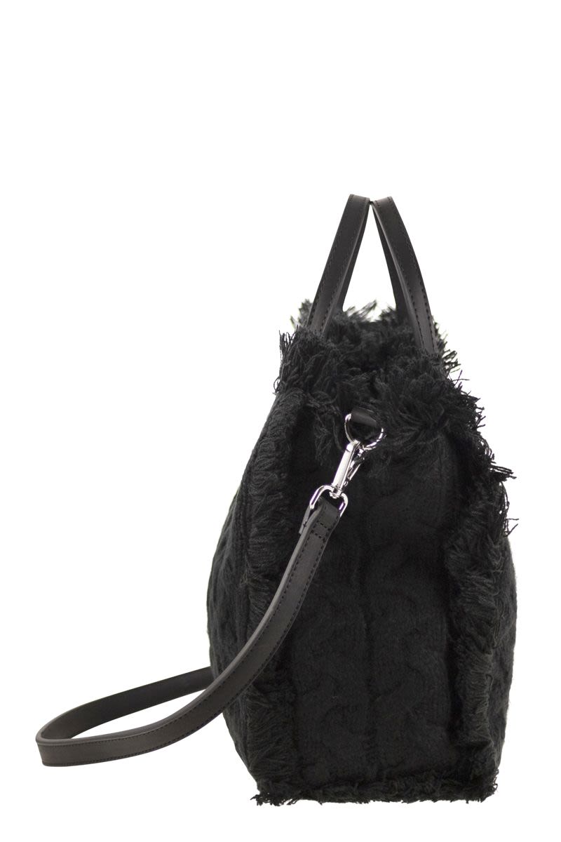 MC2 SAINT BARTH Colette Wool-Effect Handbag with Logo - W 30 X H 23 X D 13 CM