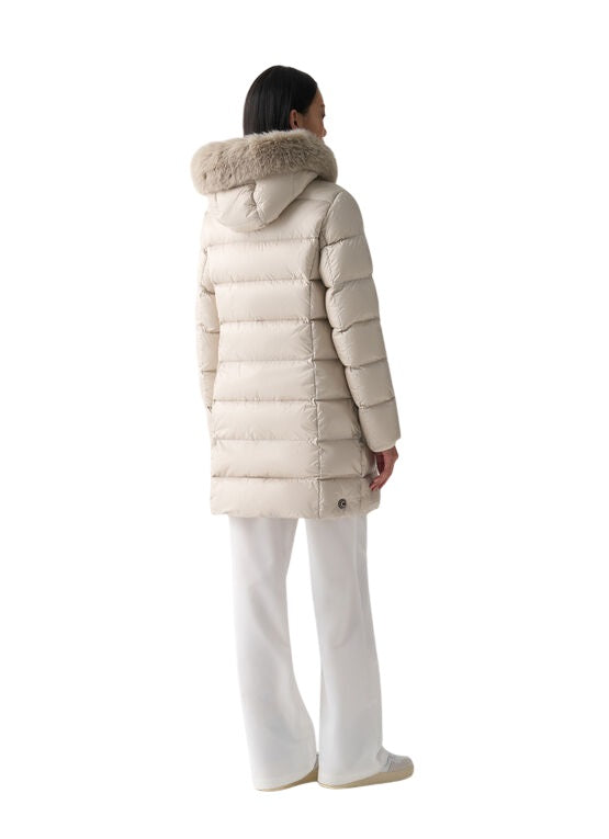 COLMAR Fitted Women's Down Jacket with Faux Fur Hood