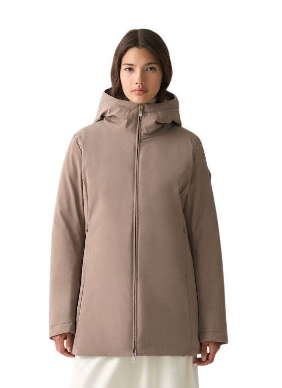 COLMAR Women's Down Jacket with Fixed Hood - Size 42