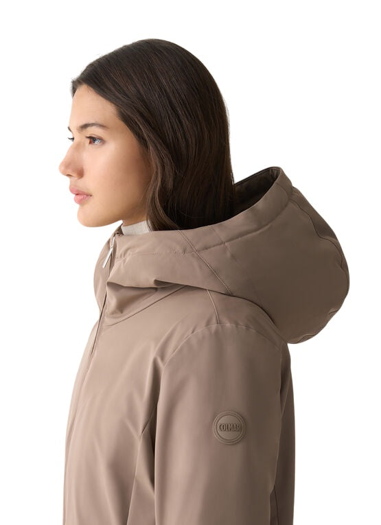COLMAR Women's Down Jacket with Fixed Hood - Size 42