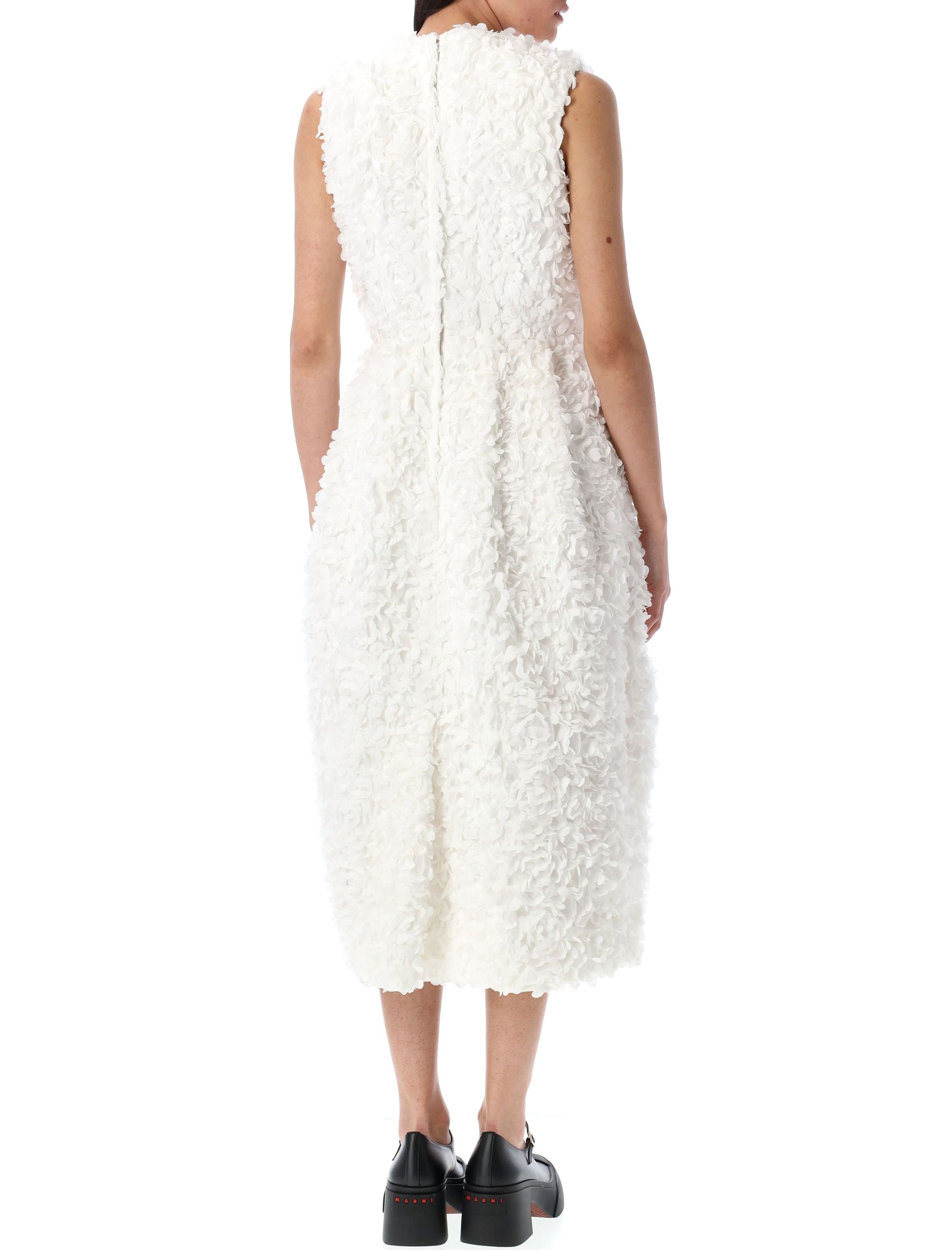 COMME DES GARÇONS Floral-appliqué Midi Dress - Size S