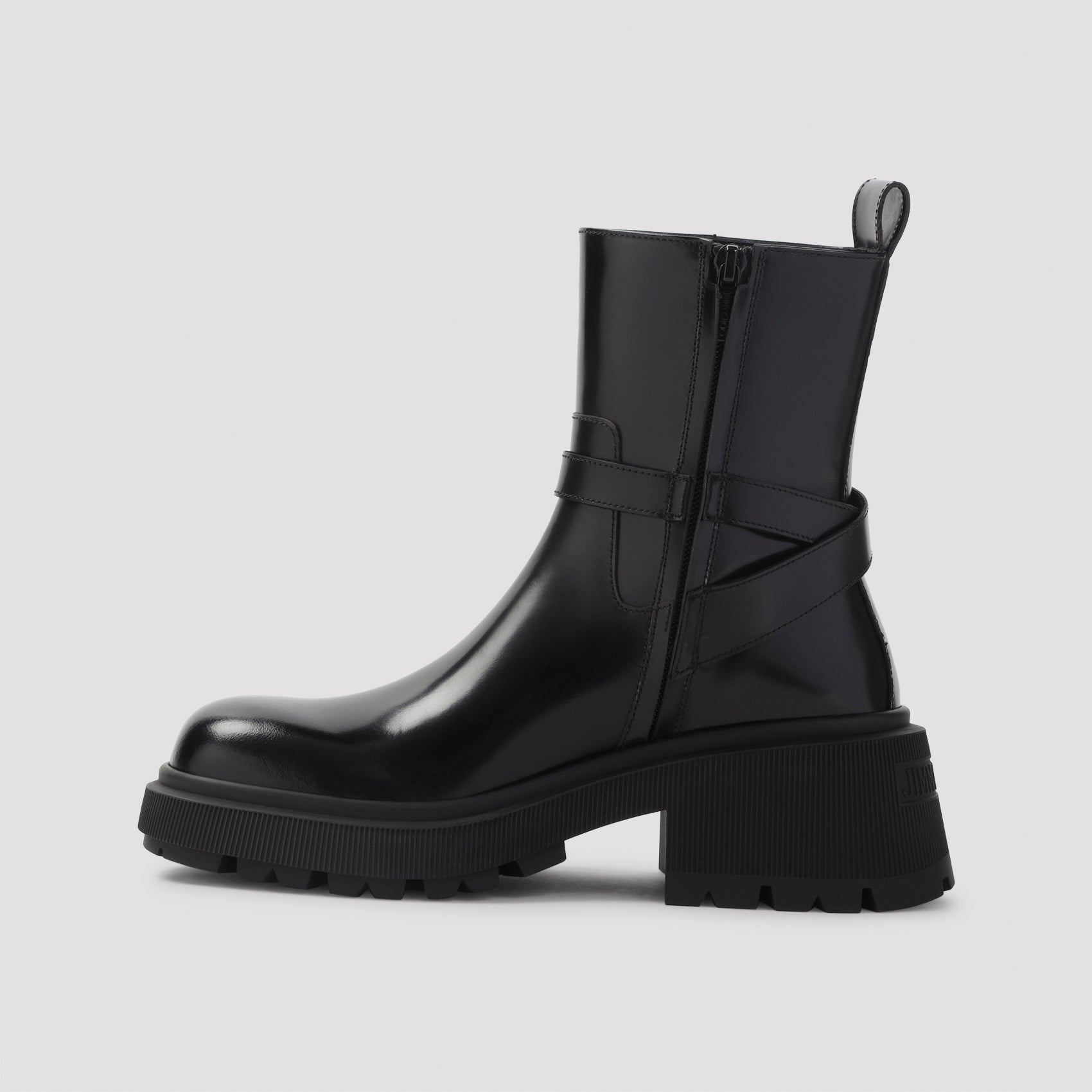 JIMMY CHOO Soft Box 100% Leather Conny Flat Boots - Heel Height: 5.5cm