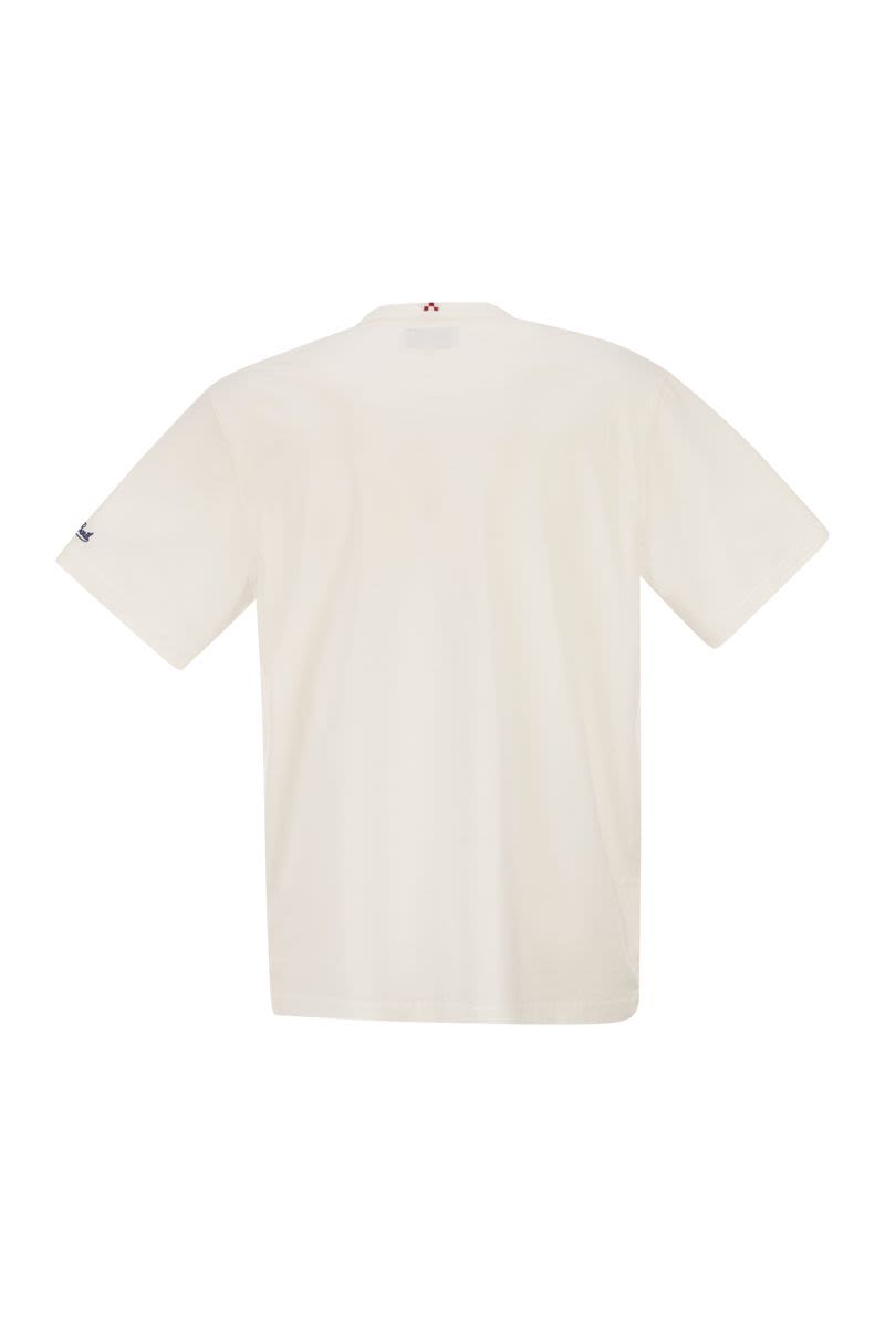 MC2 SAINT BARTH Men's Basic Short-Sleeve T-Shirt with Pocket and Embroidery
