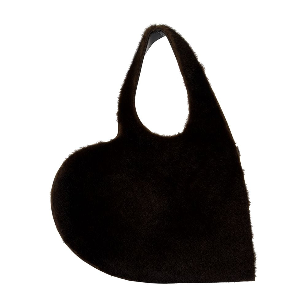 COPERNI Mini Faux Fur Heart Shoulder Handbag