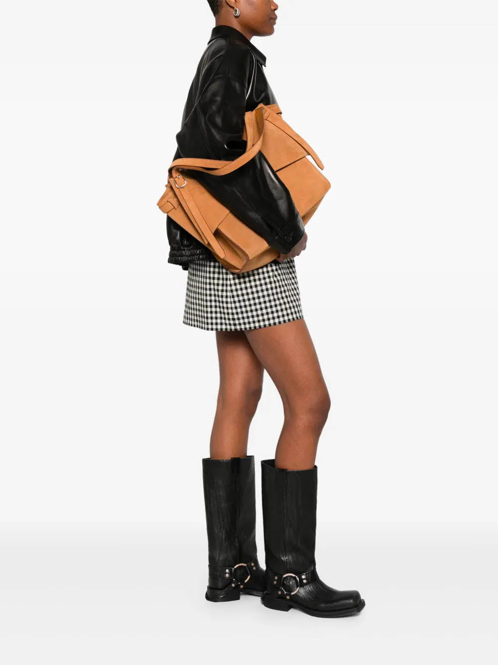 COPERNI Mini Origami Style Suede Handbag with Adjustable Shoulder Straps