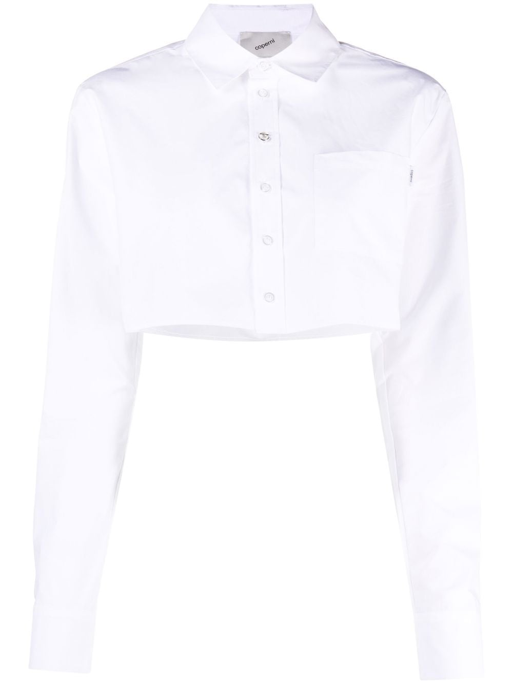 COPERNI Cotton Cropped Mini Shirt