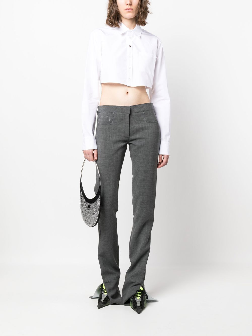 COPERNI Cotton Cropped Mini Shirt