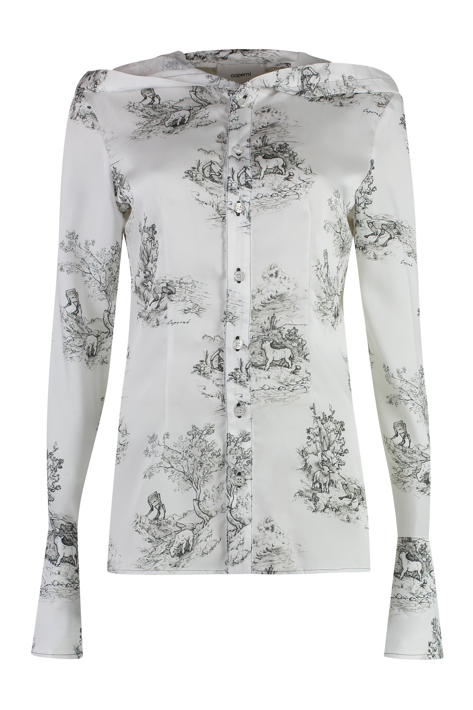 COPERNI Hooded Printed Twill Shirt