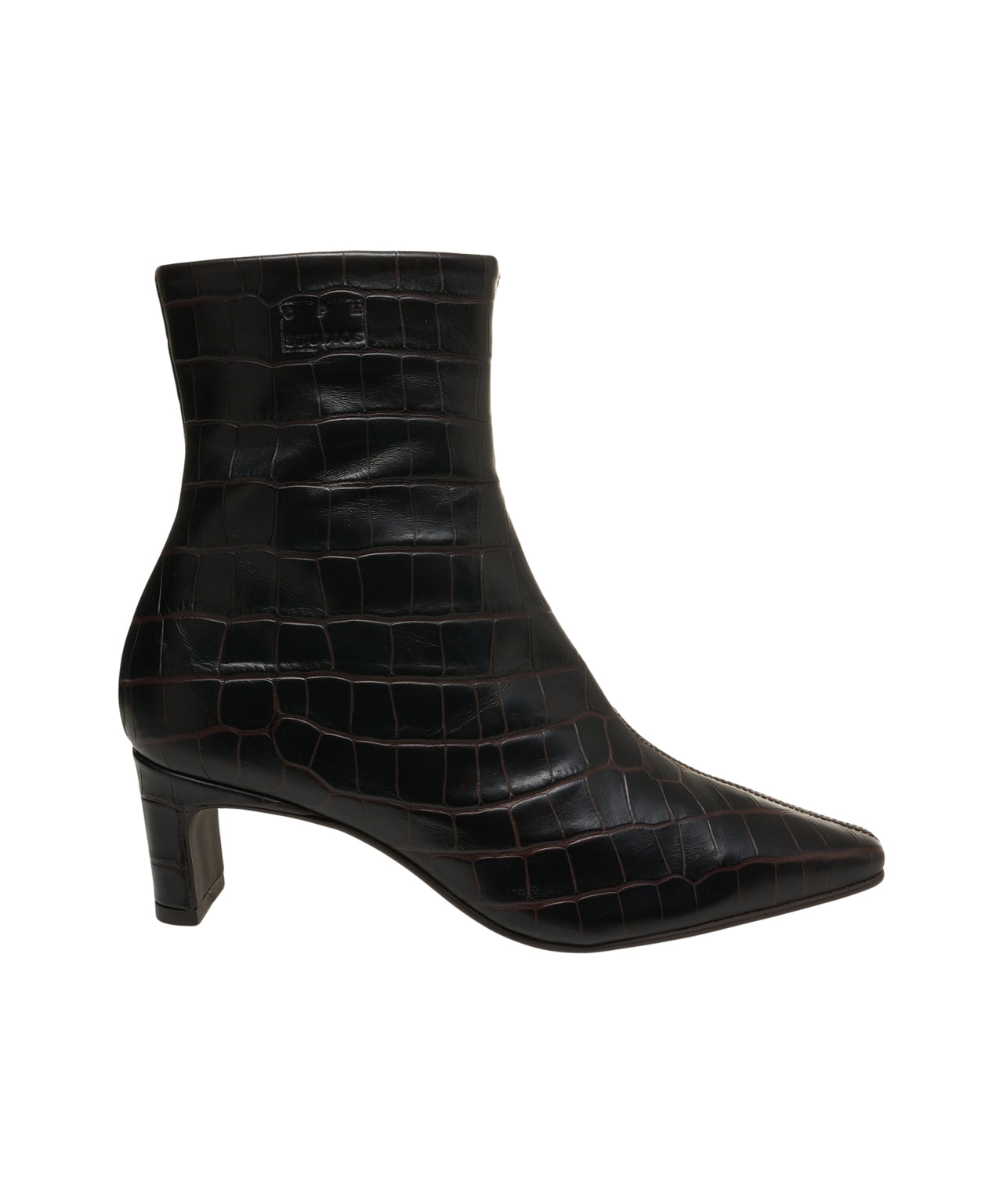 COPENAGHEN Crocodile-Effect Ankle Boots with Block Heel - CPH296