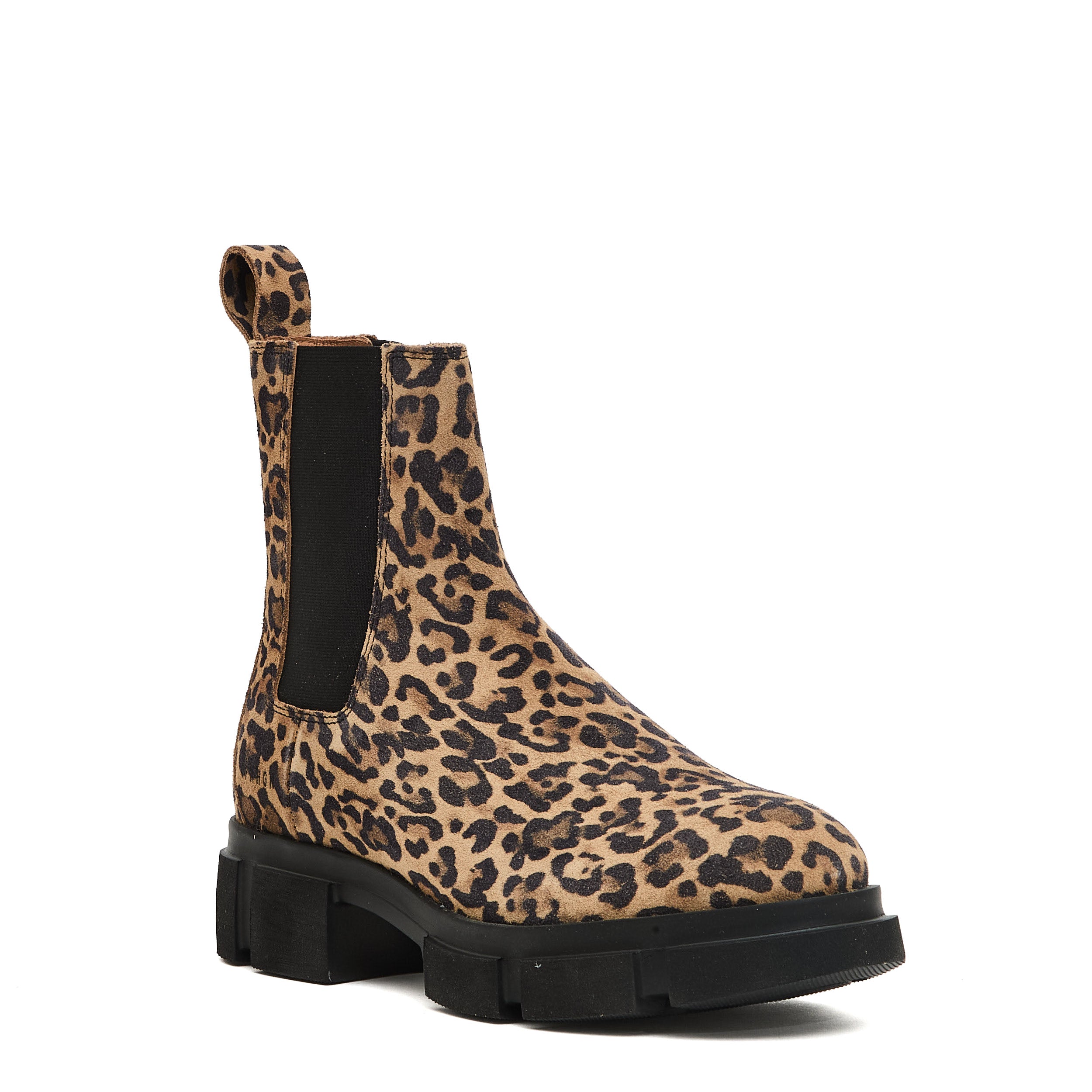 COPENHAGEN Chic Leopard Print Suede Ankle Boots