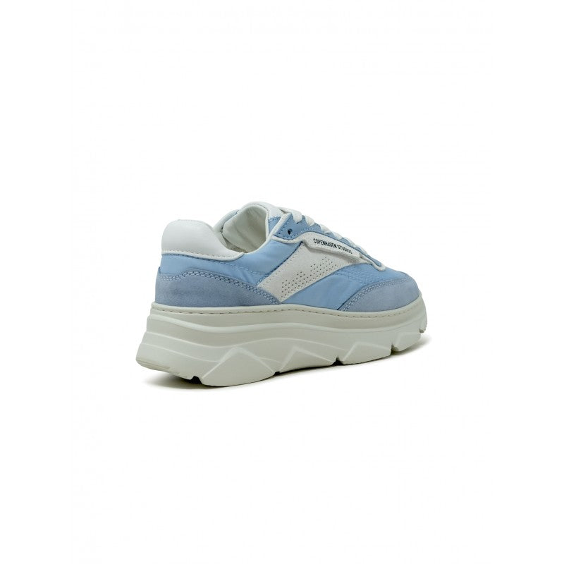 COPENHAGEN Light Blue Suede/Fabric Sneaker for Women