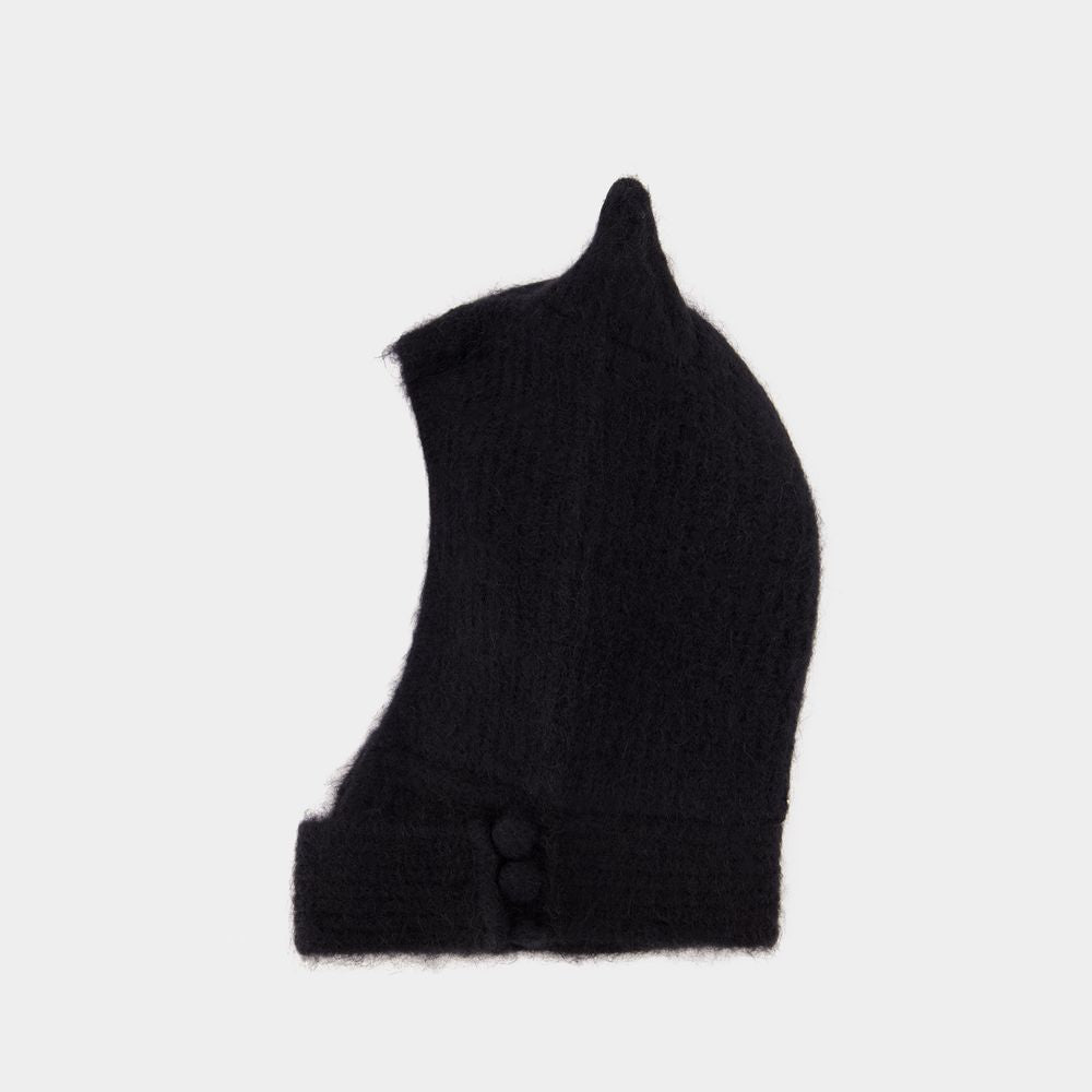 COPERNI Knit HORN BEANIE with Side Button Fastening