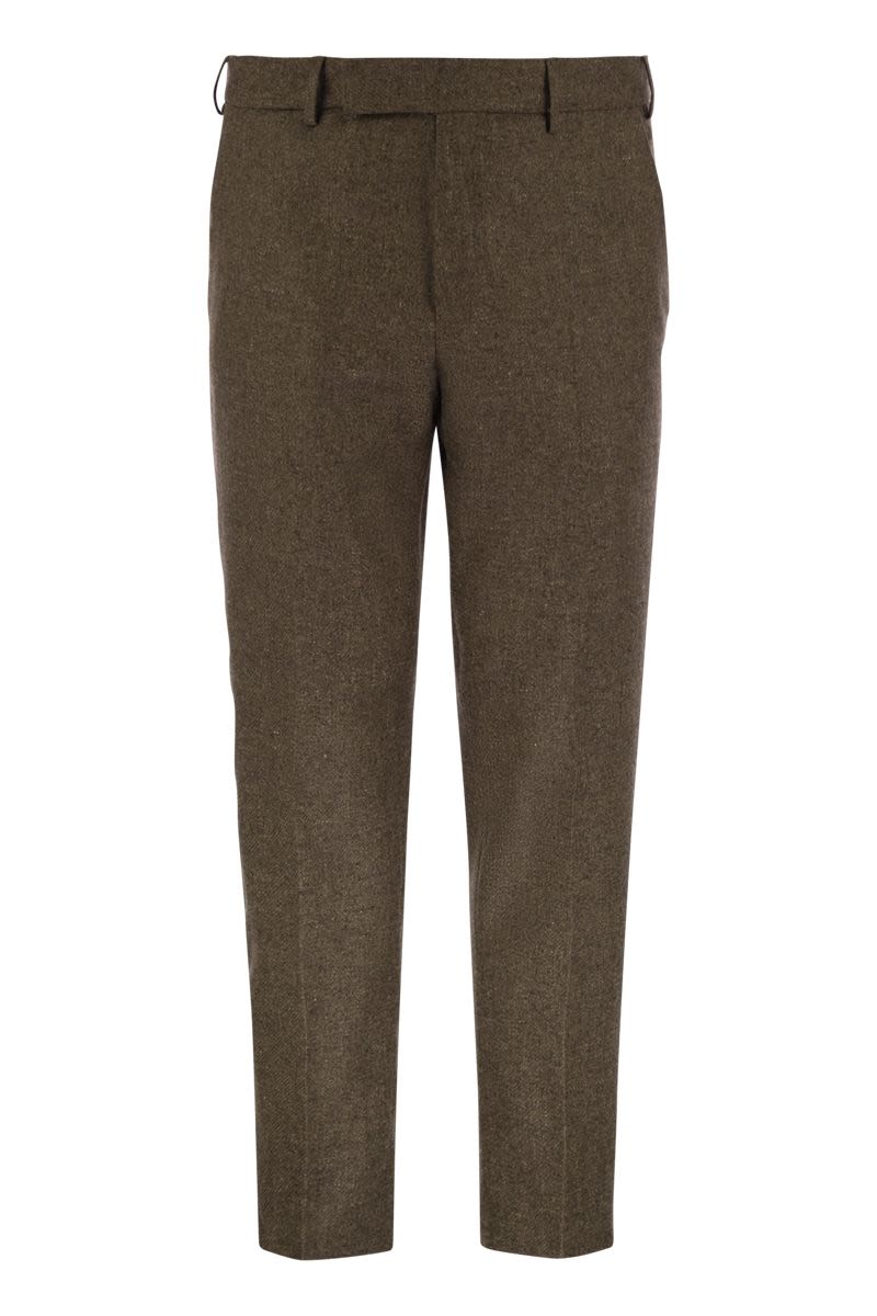 PT TORINO Rebel Wool and Silk Flannel Trousers - Regular Fit