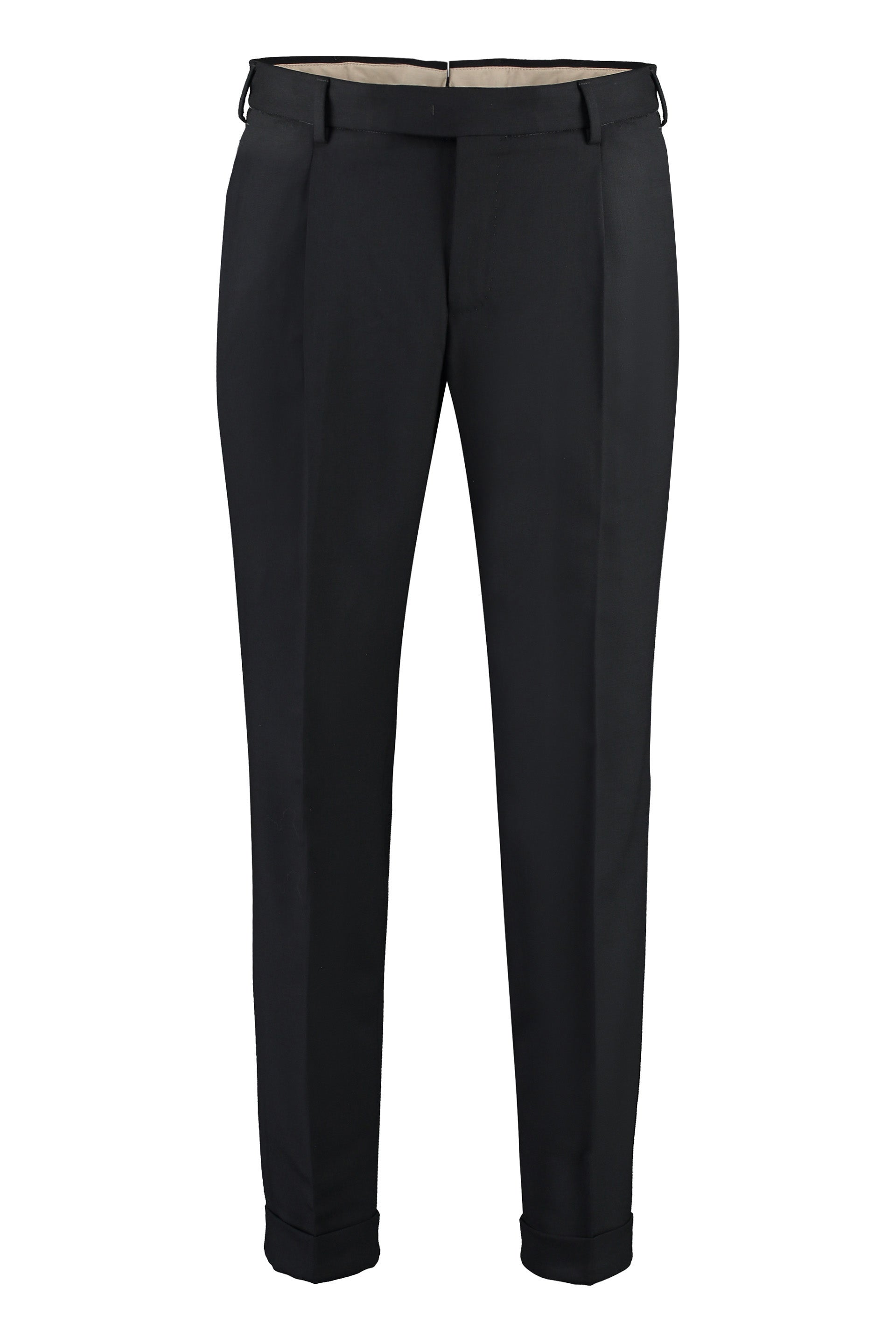 PT01 Tailored Virgin Wool Trousers with Roll-Up Cuffs