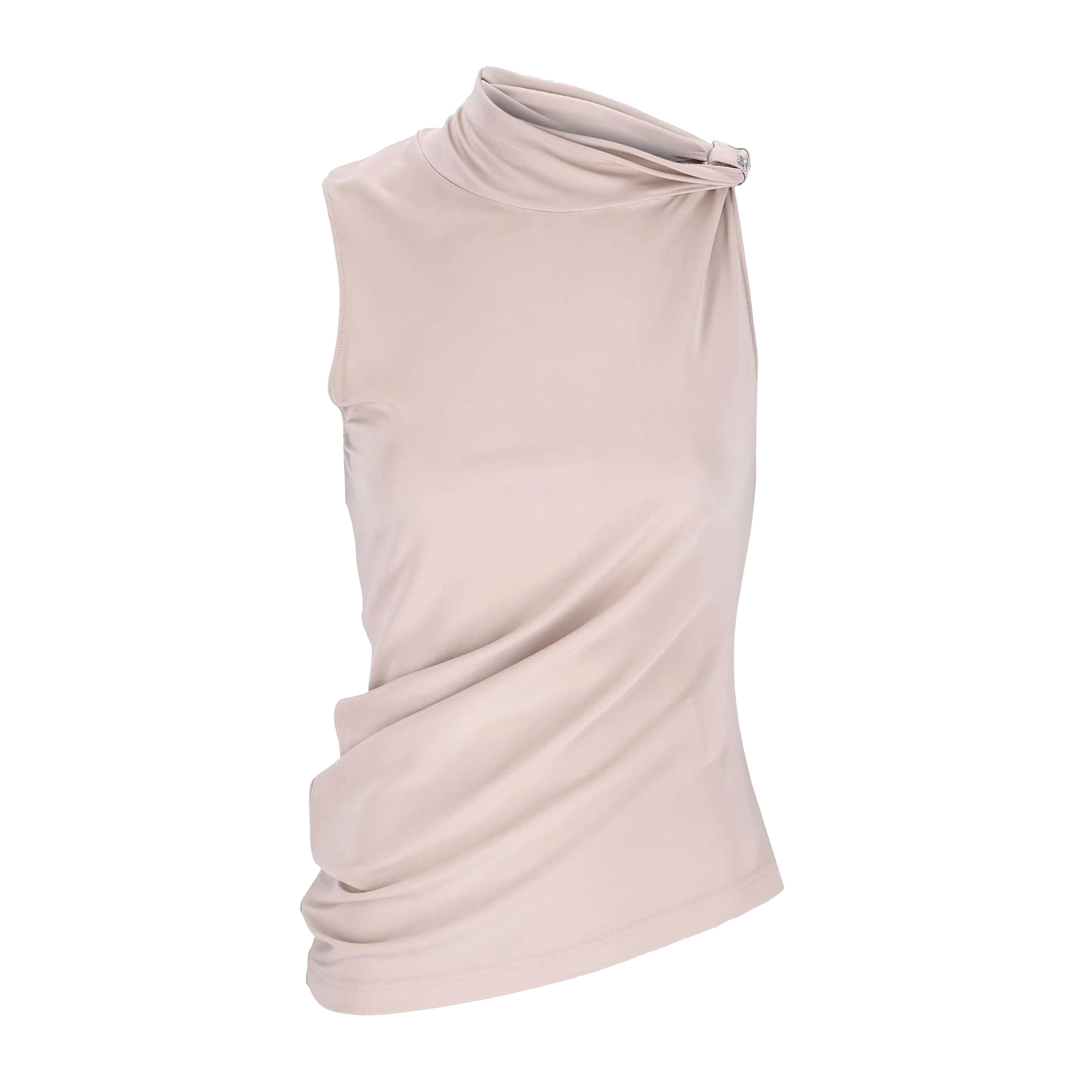 COURREGES Draped Crepe T-Shirt Top
