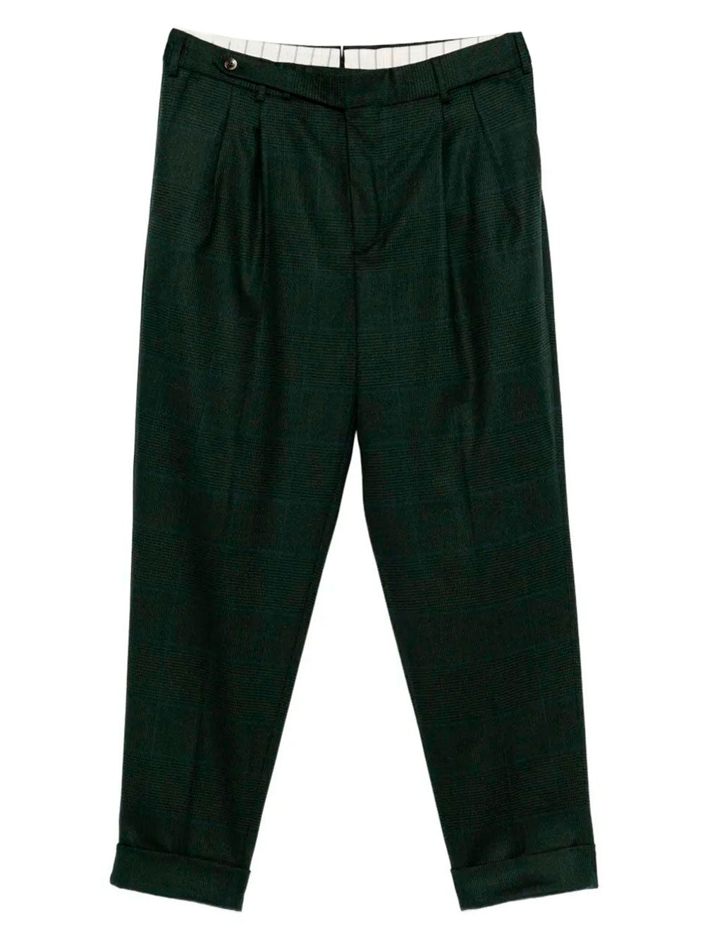 PT01 Men's Checkered Wool Carrot Trousers - FW25