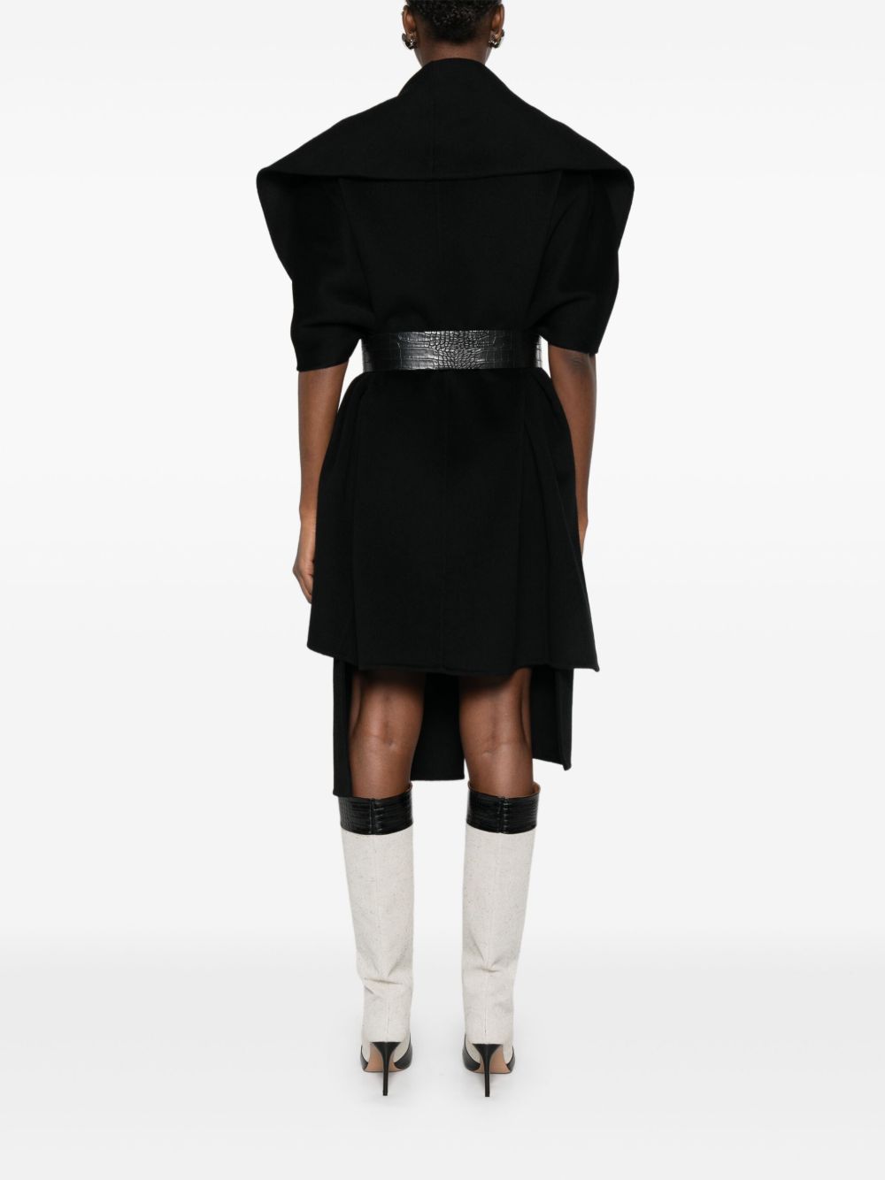 ELISABETTA FRANCHI Sleeveless Belted Wool Jacket