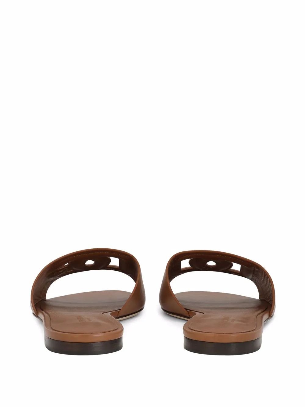 DOLCE & GABBANA DG Logo Flat Leather Sandals