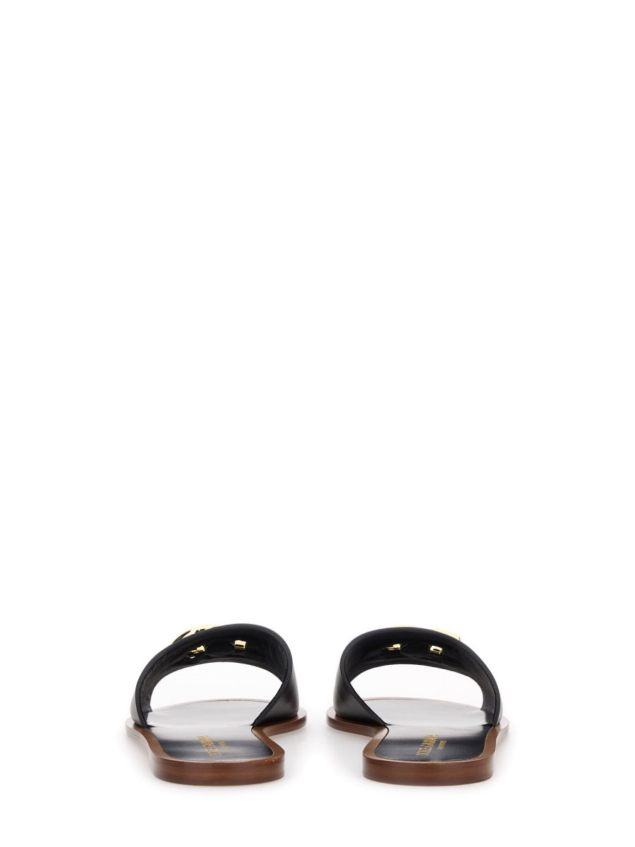 DOLCE & GABBANA Calfskin Slide Sandals for Women