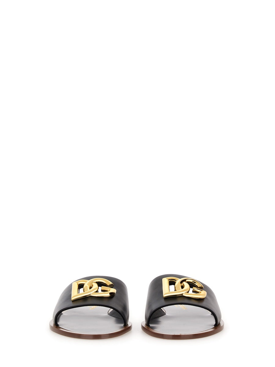DOLCE & GABBANA Calfskin Slide Sandals for Women