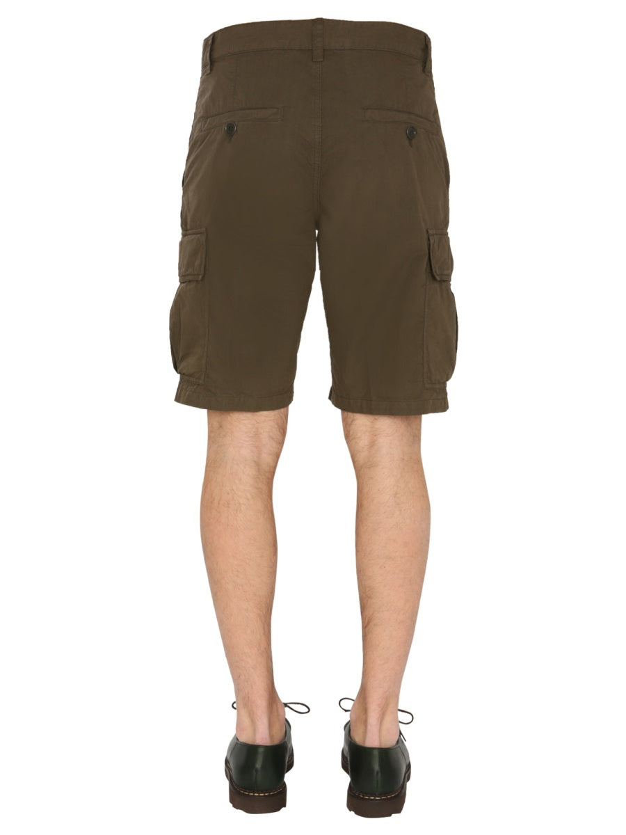 ASPESI Men's Cargo Shorts with Zip and Button Closure
