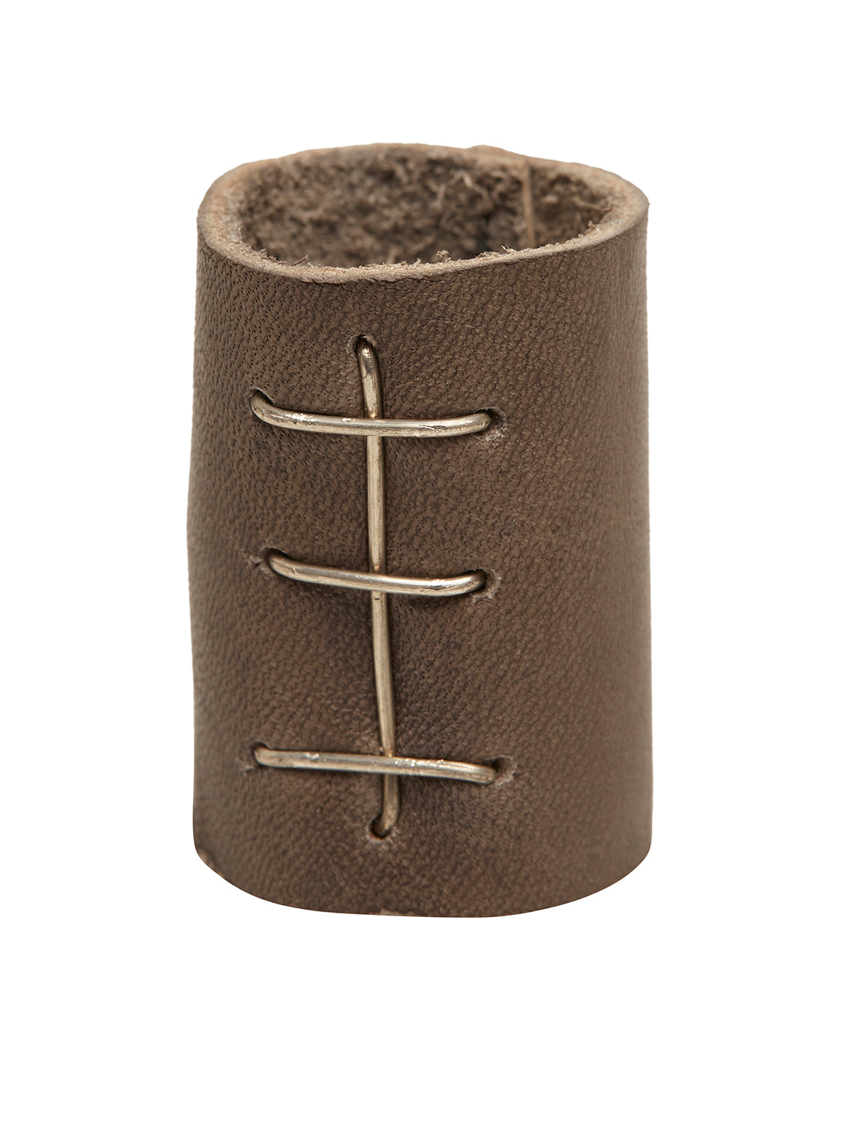 AG10 ALBERTO GALLINARI Leather and Silver Ring