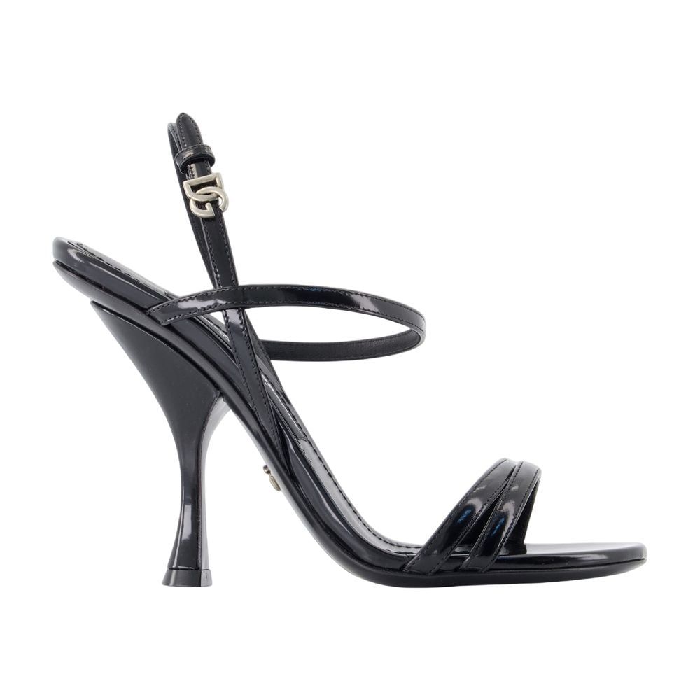 DOLCE & GABBANA Polished Leather High Stiletto Sandals